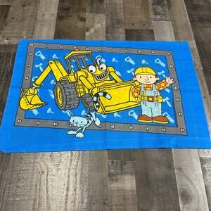 Vintage 2001 Double Sided Bob the Builder Pillow Case Standard Size